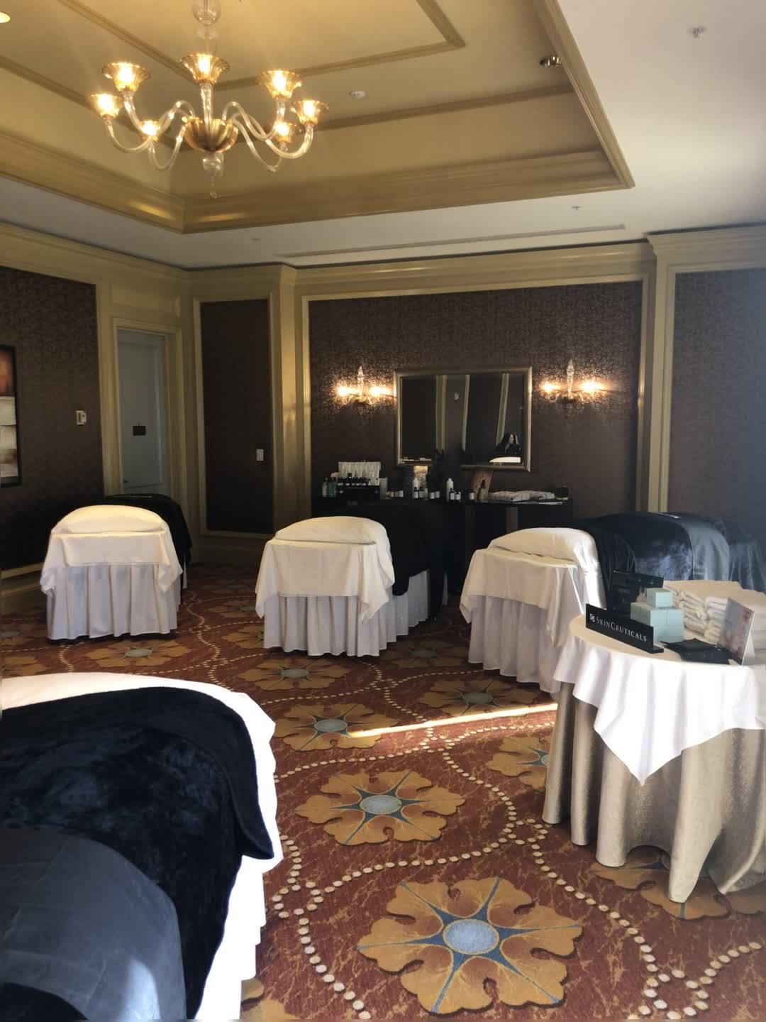 Spa treatment room set up for hands-on technical training